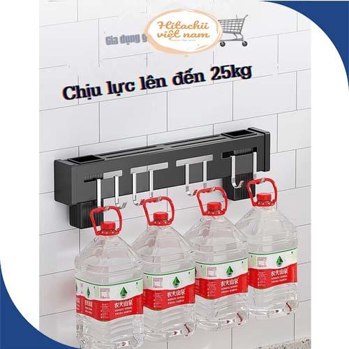 Giá Cài Dao Kéo Treo Tường Nhà Bếp Có Móc Treo Đồ Không Cần Khoan Vít Bằng Kim Loại Phủ Sơn Tĩnh Điện, Kệ Nhà Bêp