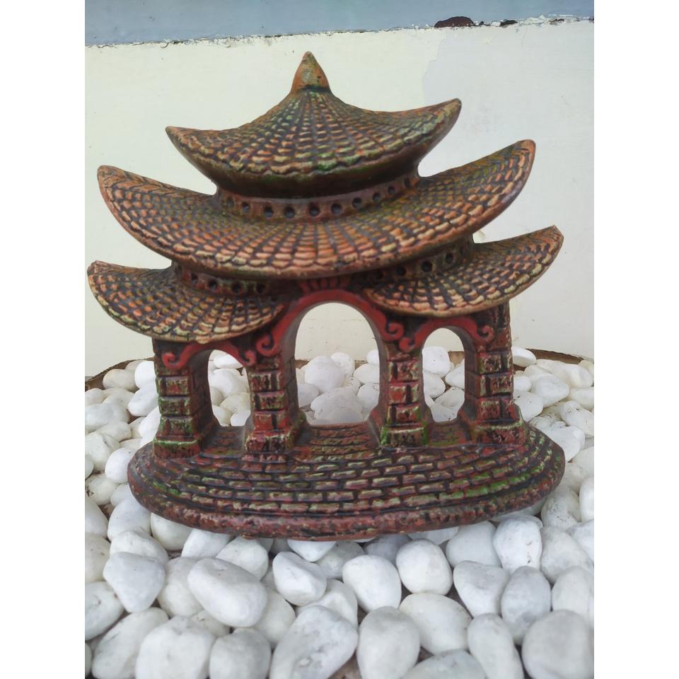 Cổng Chùa Lớn Trang Trí Hồ Cá, Hòn Non Bộ.
