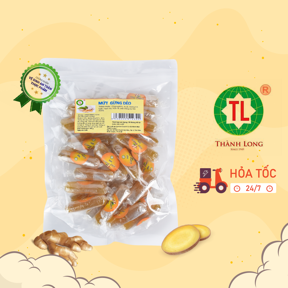 MỨT GỪNG DẺO DẠNG VIÊN THÀNH LONG 500G - VIỆT NAM