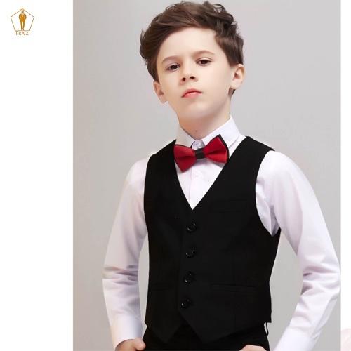 Bộ set vest TRAZ trẻ em bé trai con nít siêu đẹp 10-45kg(áo vest, quần, gile, nơ)(bé mập tròn tăng 2 size)
