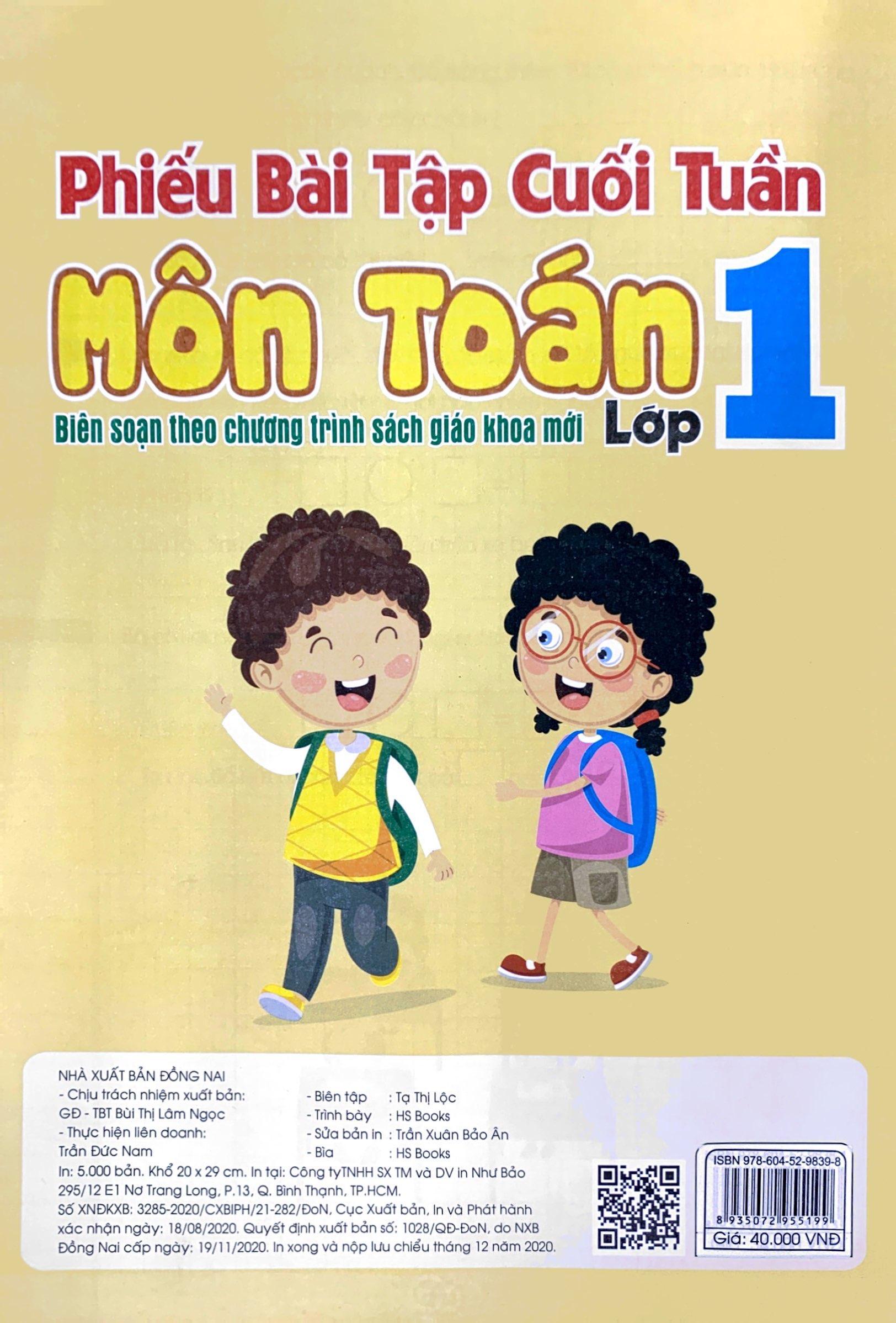 Phiếu Bài Tập Cuối Tuần - Môn Toán Lớp 1 (Biên Soạn Theo SGK Mới)