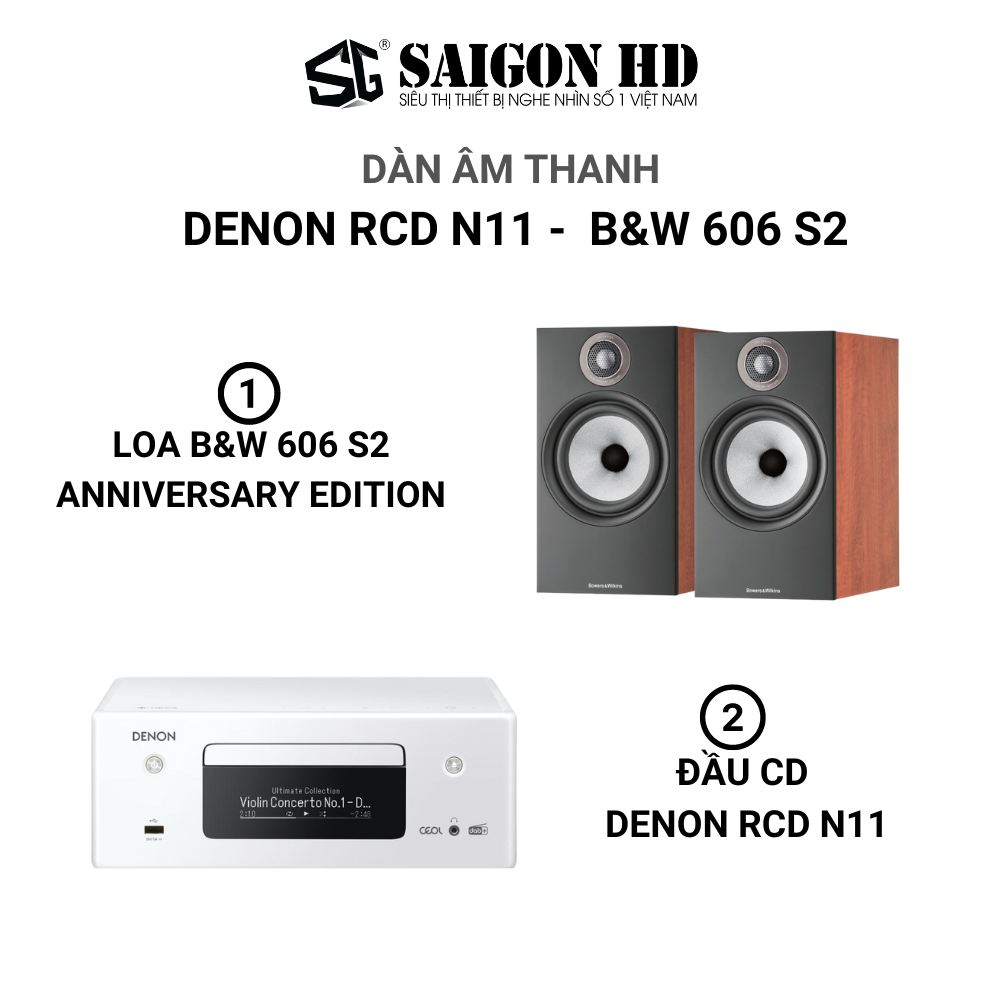 Dàn âm thanh nghe nhạc mini DENON RCD N11 - BW 606S2 - Hàng chính hãng, giá tốt