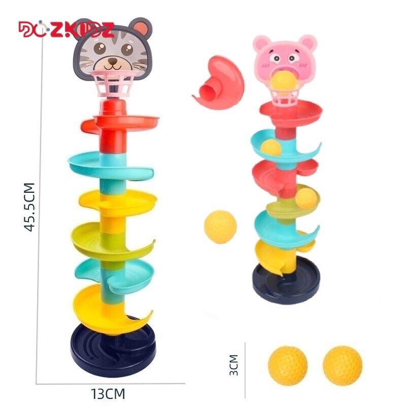 Đồ chơi trí tuệ - Bộ thả 6 bóng trên đường ray 7 tầng size 13x46cm cho trẻ em từ 6 tháng trở lên - DOZKIDZ
