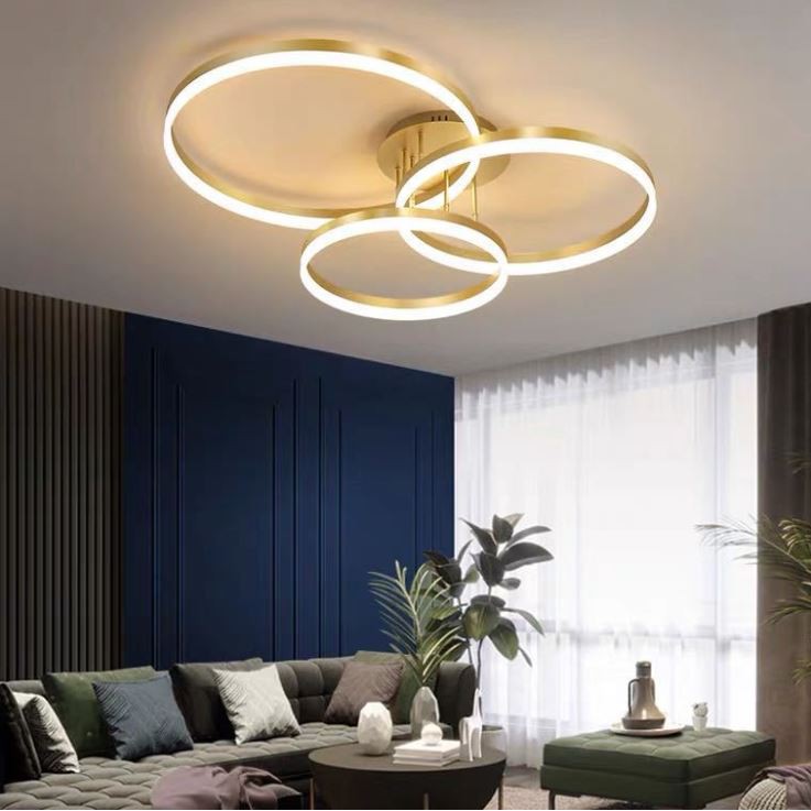 Đèn trần SAHES kiểu dáng hiện đại trang trí nhà cửa cao cấp với 3 chế độ ánh sáng kèm điều khiển .