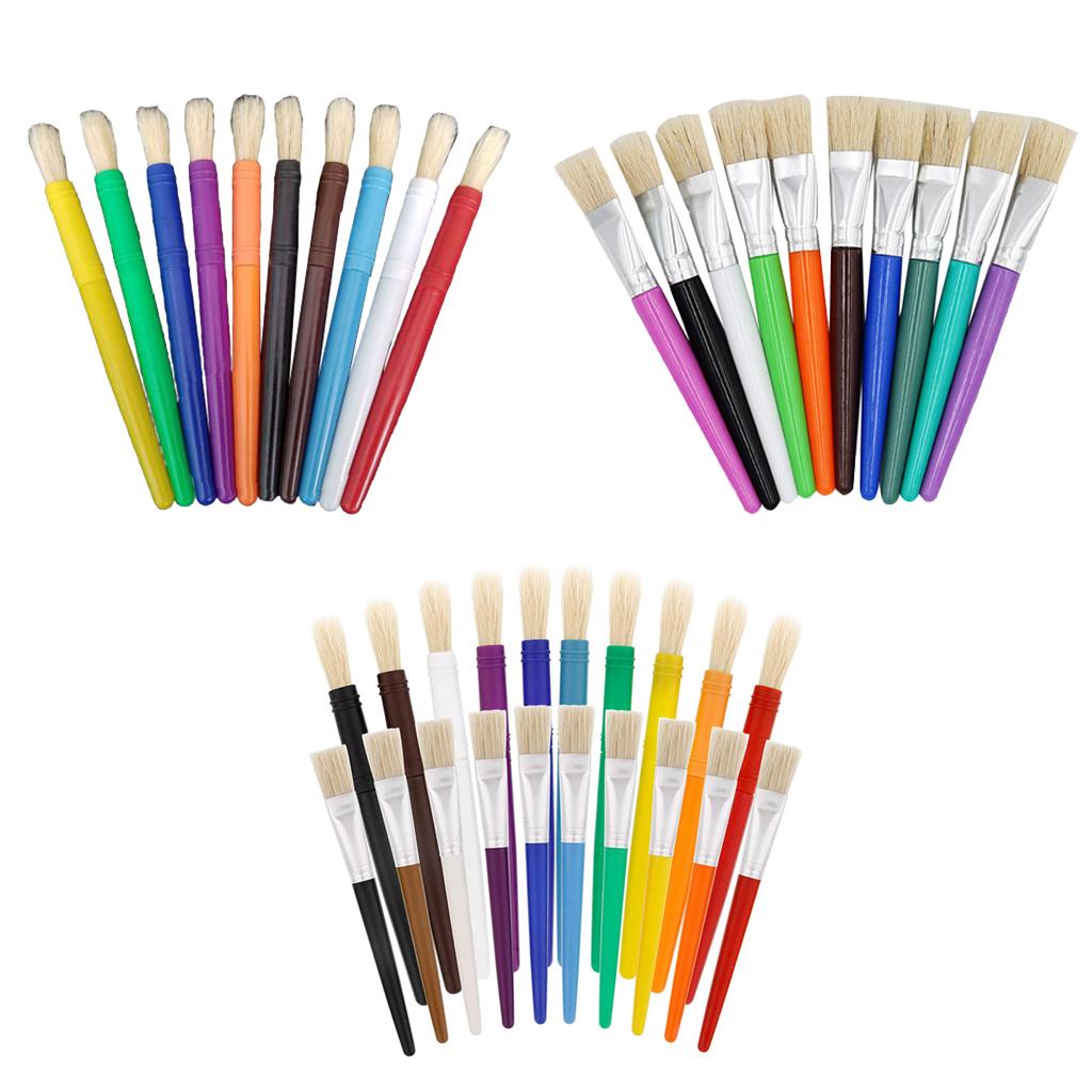 10/20Pcs Kids Artist Paint Brushes for Watercolor Oil Acrylic Painting Arts Tool