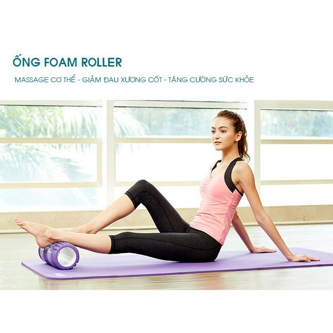 Con lăn massage Foam Roller tập Yoga Giúp Giãn Cơ Bắp