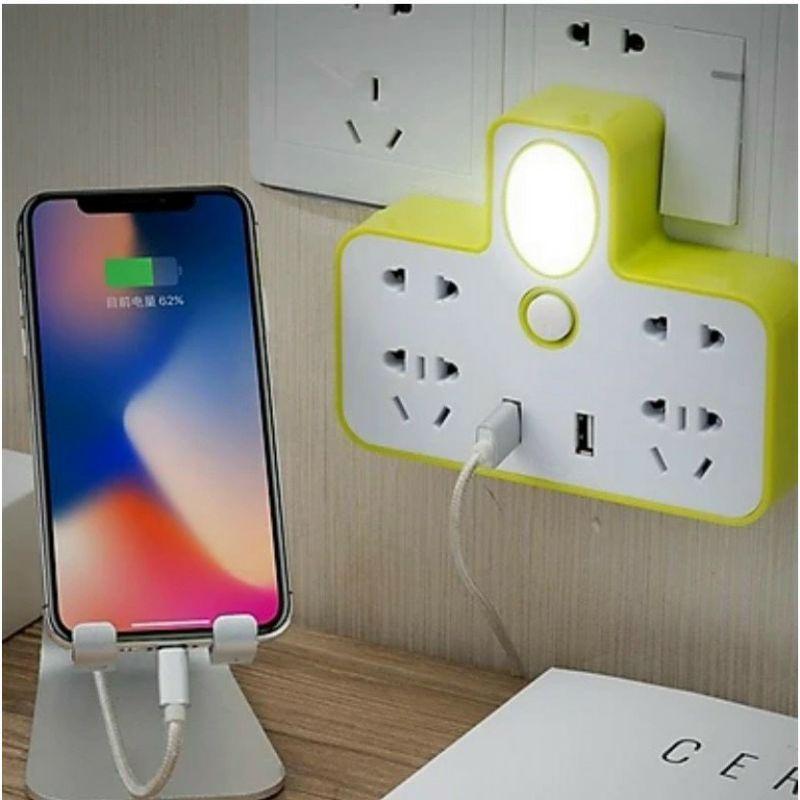 Ổ cắm điện đa năng tích hợp cổng cắm usb và đèn ngủ
