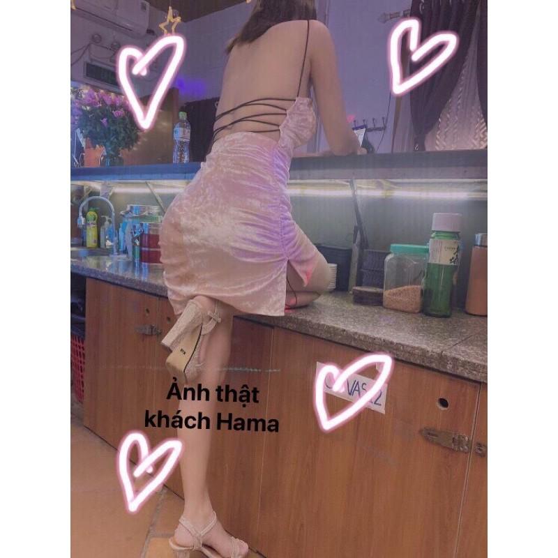 ẢNH THẬT ĐẦM NHUNG CÚP RÚT 2 bên