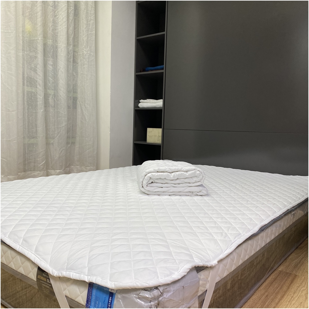 Tấm bảo vệ đệm cao cấp 3 lớp chần bông ô vuông - Ngăn nước bụi bẩn - Giữ sạch nệm