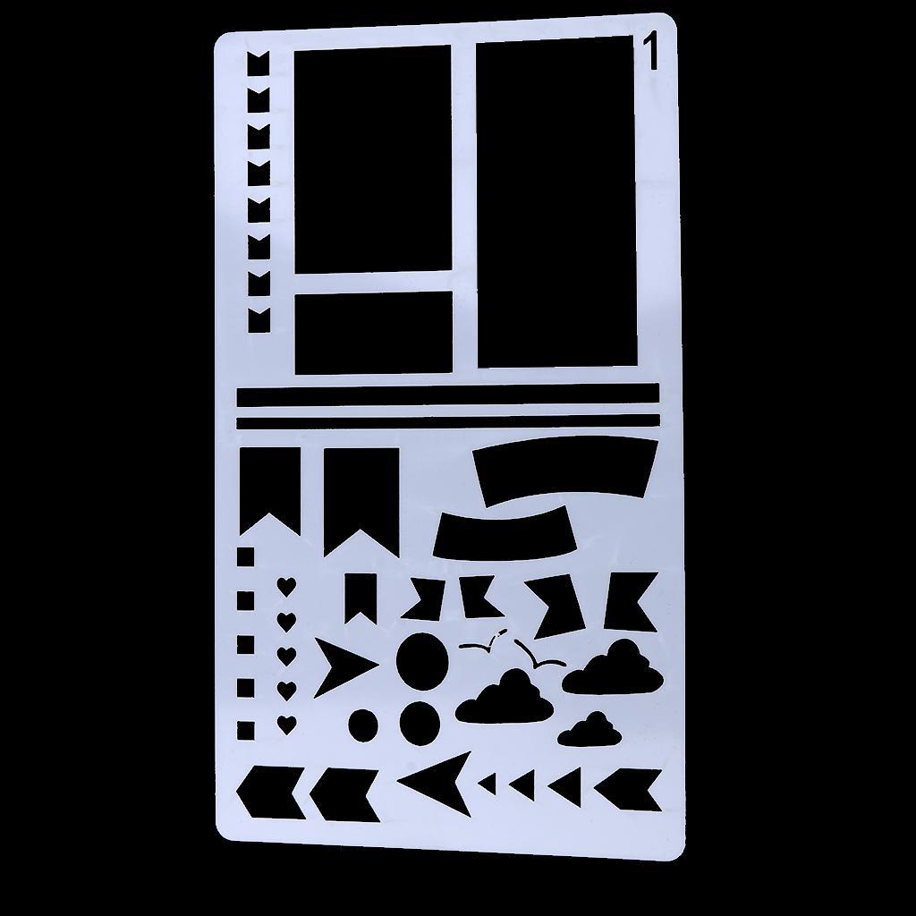 20 Pieces Plastic Journal Stencils Drawing Template for Planner/Journaling/Scrapbooking/Notebook/Diary/Card/Art