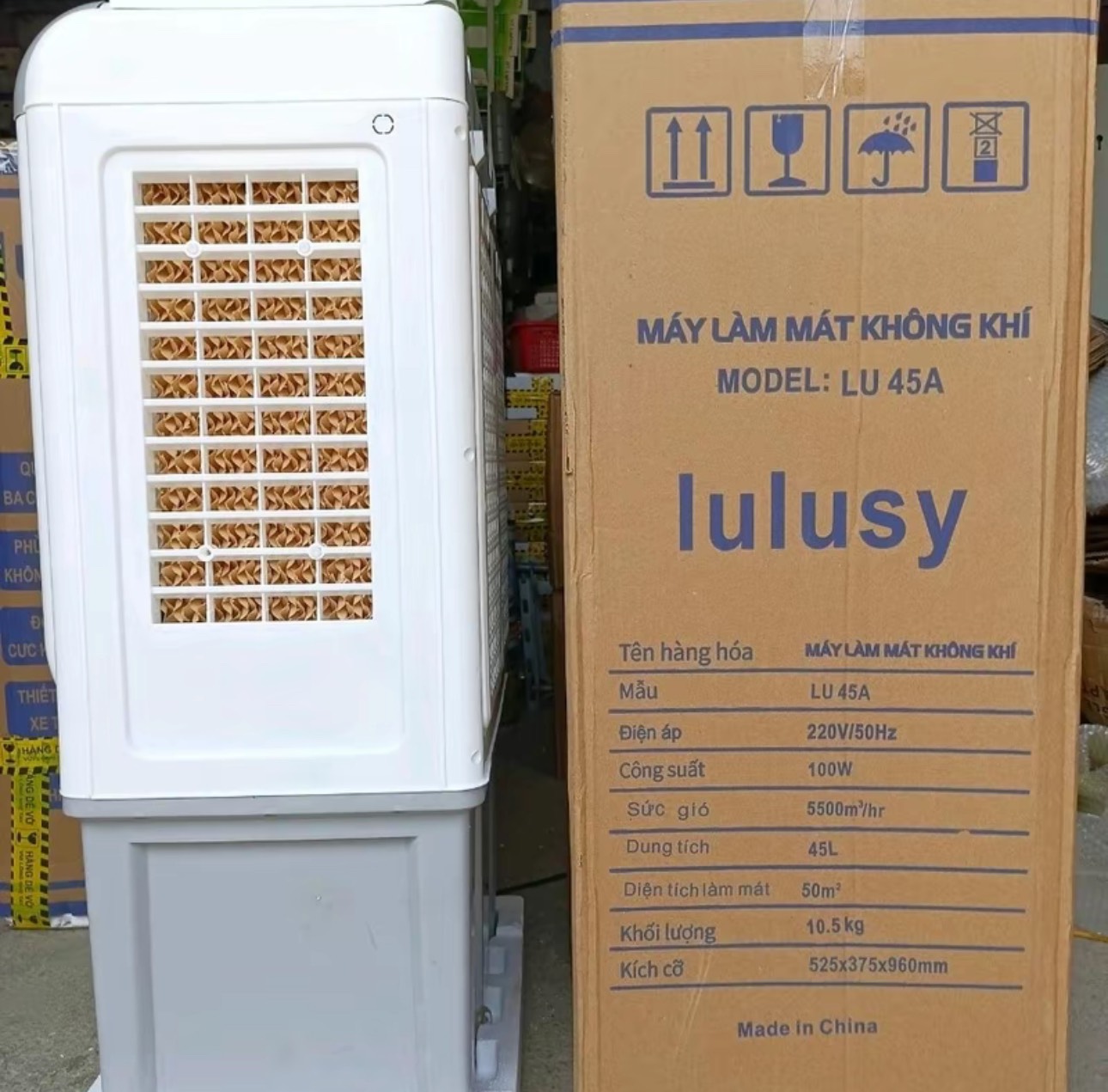 Quạt điều hòa Nineshield KB-588A 45L + tặng 2 đá khô có bánh xe, Motor đồng bền bỉ, êm ái, tiết kiệm điện, dễ dàng vệ sinh, hàng nhập khẩu