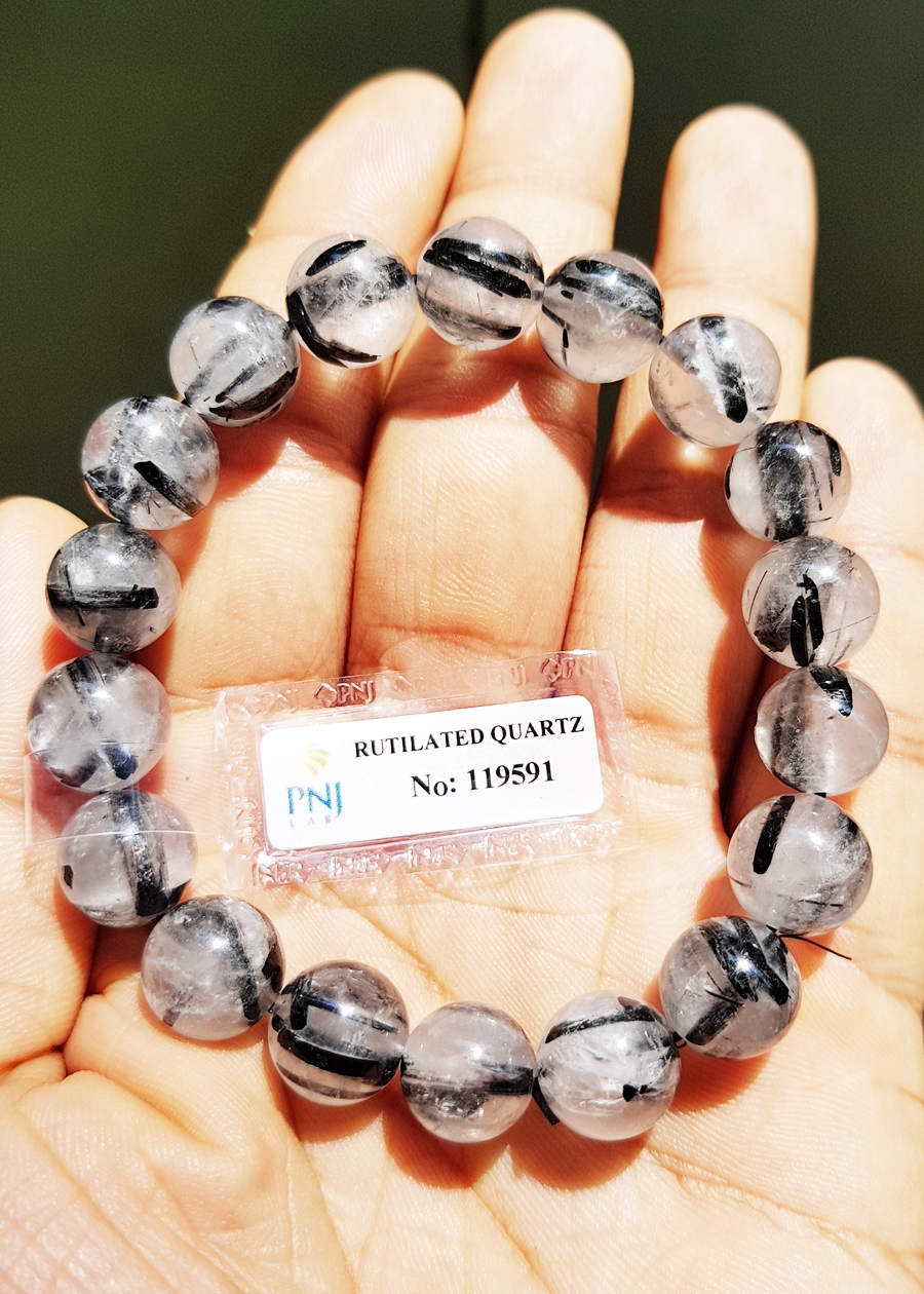Vòng Tay Thạch Anh Tóc Đen Tự Nhiên 11mm