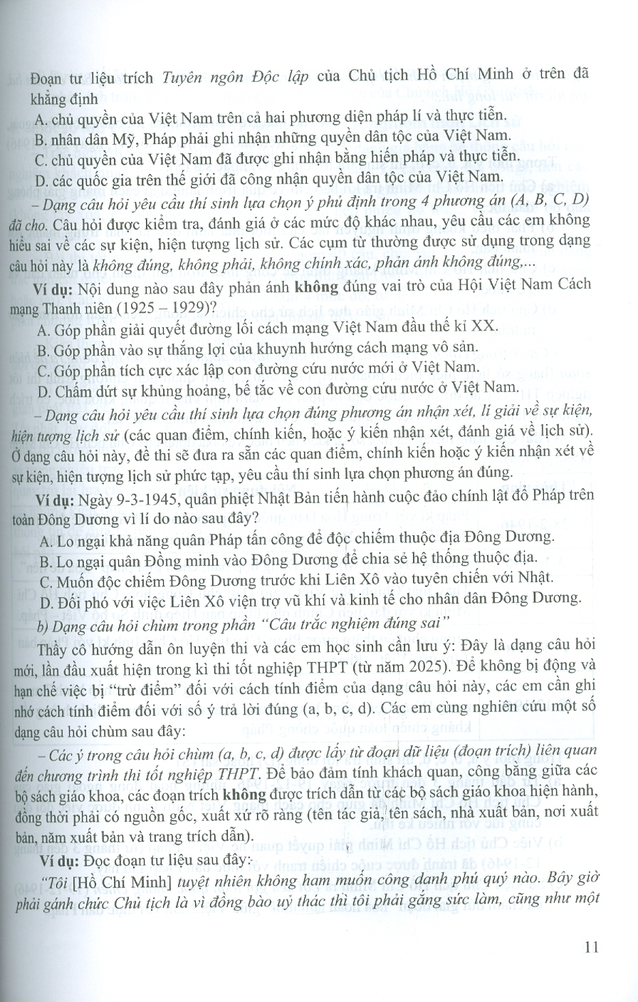 Ôn Luyện Trắc Nghiệm Thi Tốt Nghiệp Trung Học Phổ Thông (năm 2025) Môn Lịch Sử - Nguyễn Mạnh Hưởng chủ biên, Trương Thị Bích Hạnh, Lê Đăng Thành