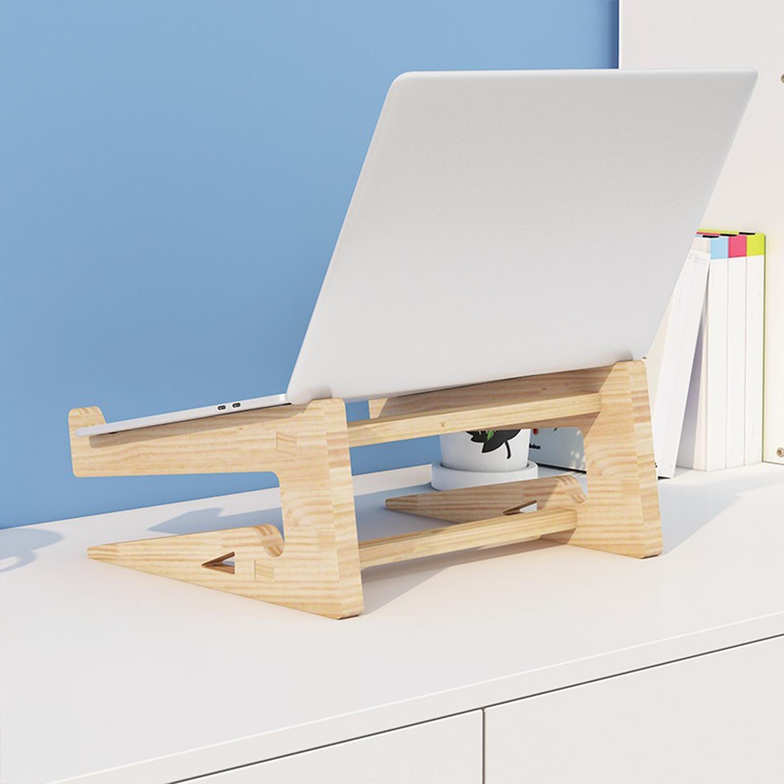 Wooden Laptop Stand Vertical Heightening Stand Detachable Lightweight Computer Stand for Desk