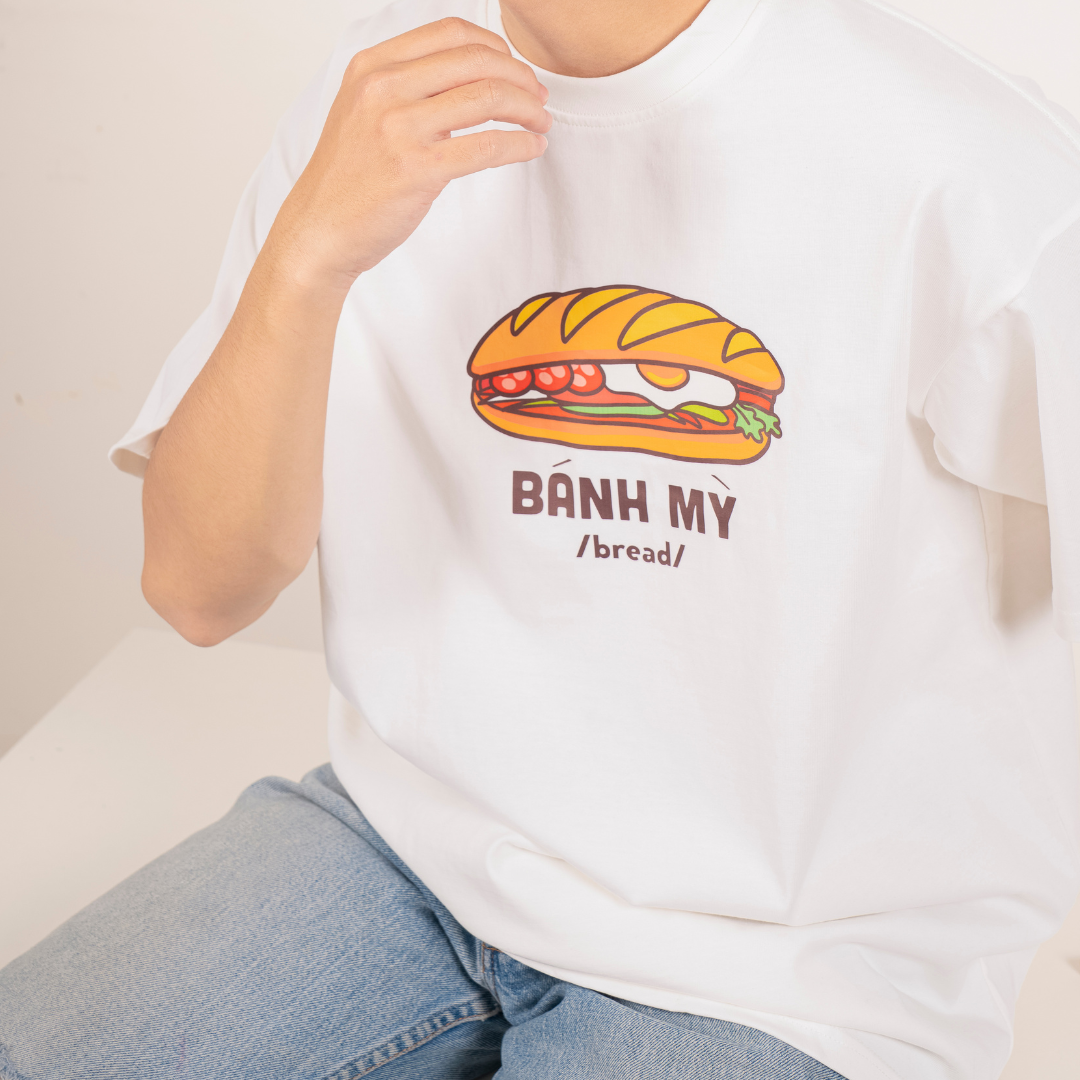 Áo thun Teeworld Bánh Mì T-shirt Màu Trắng Đen Nam Nữ Form Rộng Unisex