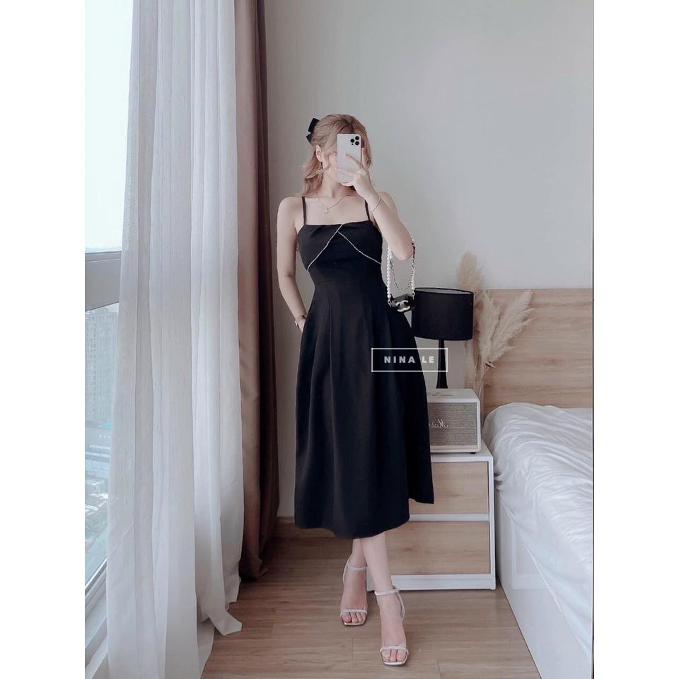 Đầm 2 Dây Viền Đá Siêu Dễ Thương Hotgirt Dáng Ôm Body - SLEE FASHION