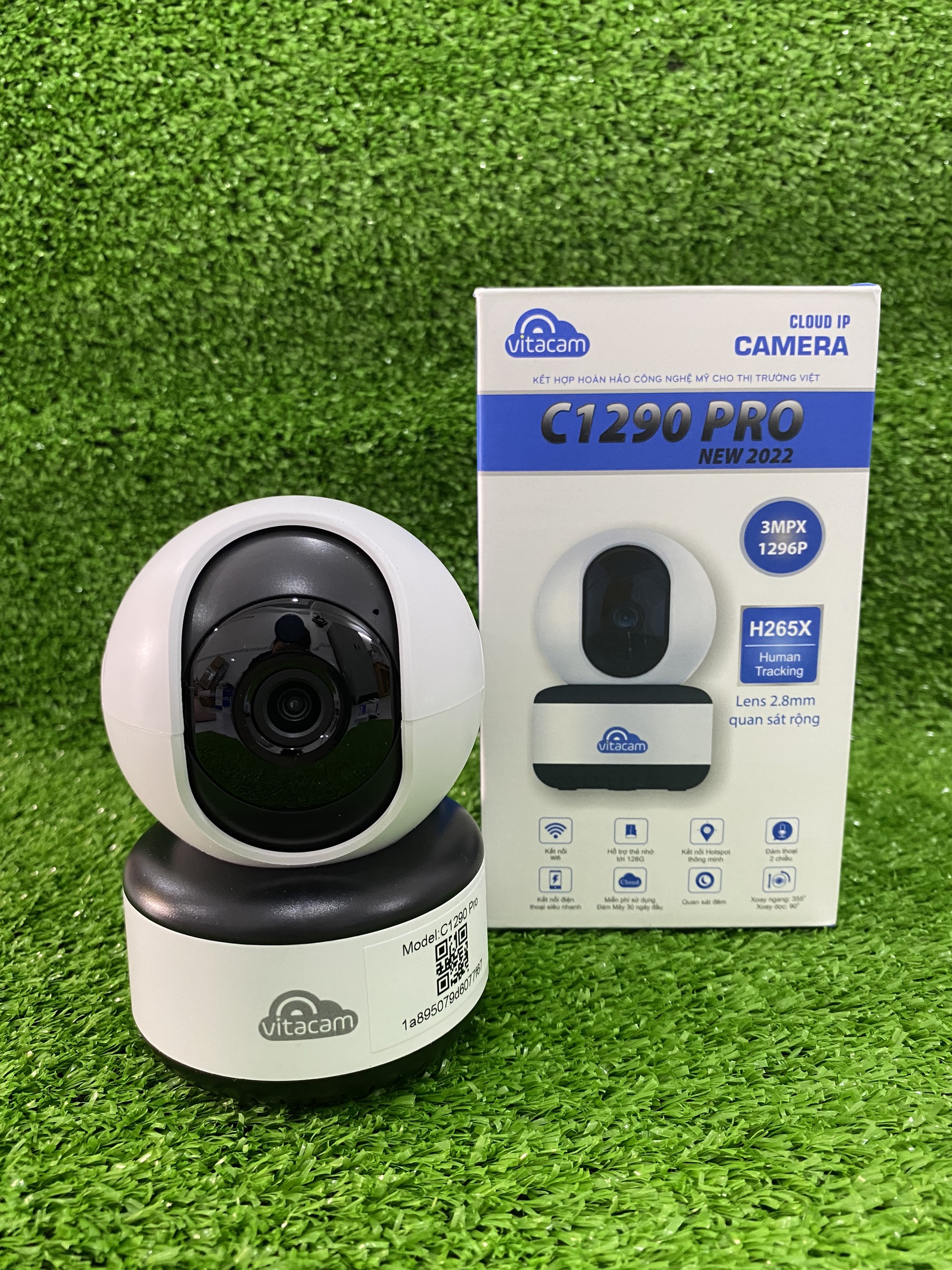 Camera IP Wifi 3.0MP VITACAM C1290 Pro, Xoay 360, chuẩn ULTRA HD - Hàng chính hãng