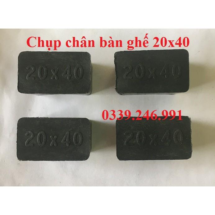 Bộ 10 chiếc  kích thước 20x40_bịt ngoài chụp cao su bịt chân bàn ghế, hộp sắt, thép, inox, ủng nhựa bịt chân ghế