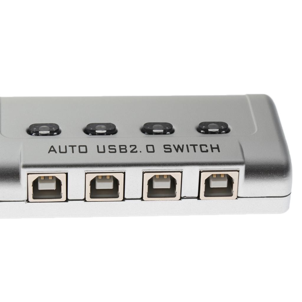 USB2.0 Sharing Switch Selectors KVM 4 Ports Selector HUB For Scanner Printer