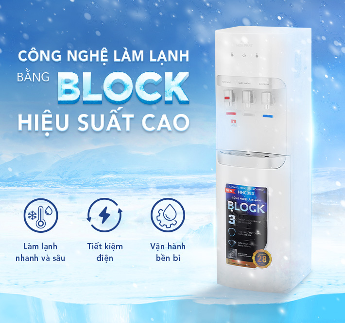 Cây nước nóng lạnh hút bình Hòa Phát HHC383 - Bảo hành 28 tháng - Hàng chính hãng