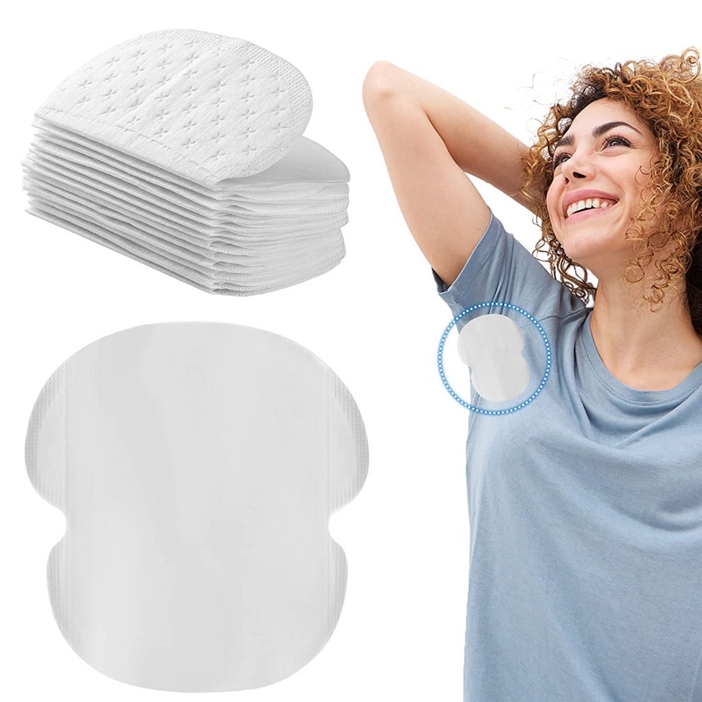 Combo  10 miếng dán thấm hút mồ hôi vùng da dưới cánh tay cho nam và nữ giúp thoáng khí khử mùi an toàn và tiện lợi