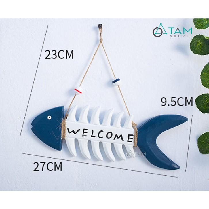 Bảng welcome treo cửa hình xương cá