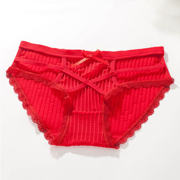 Quần lót nữ cotton cạp chéo  - Đỏ