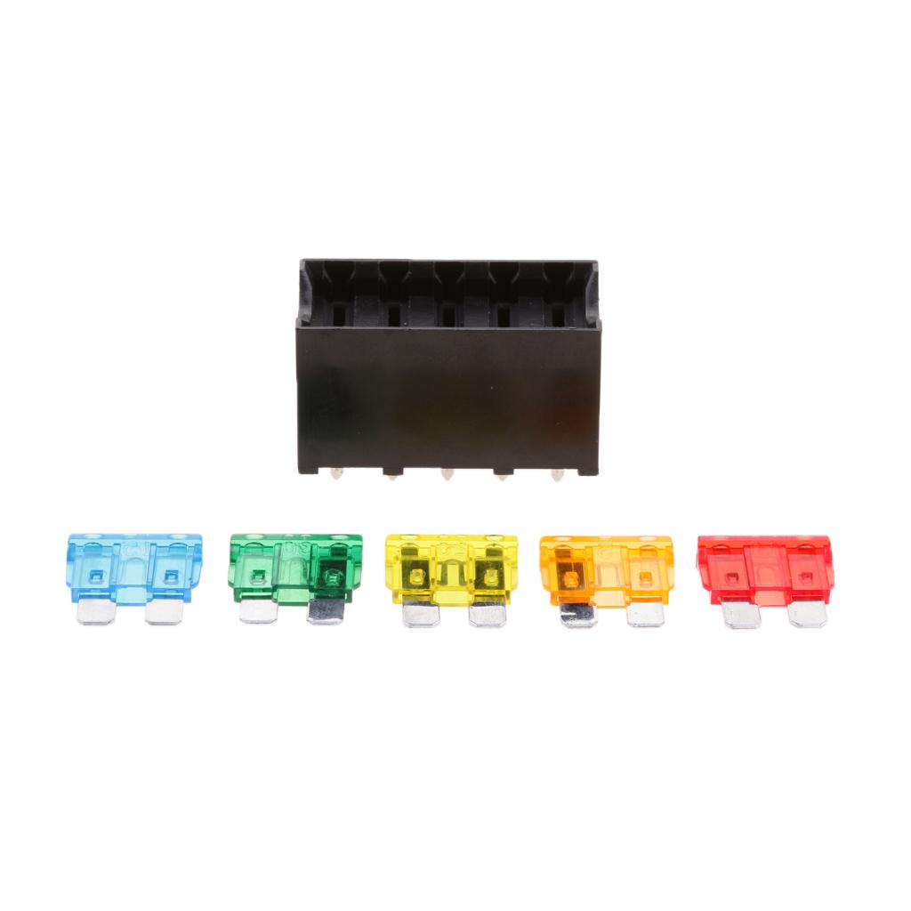 Car 5 Way Blade Fuse Box Holder Distribution Block Fusebox With ATC Fuses
