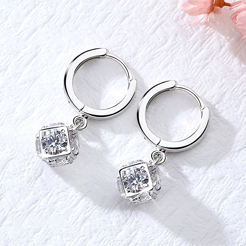 Hoa tai nữ thời trang hạt châu khoen bấm HT64