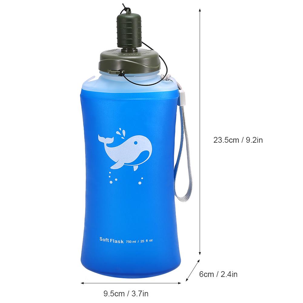 2 bình nước 750ml siêu nhẹ, giữ ẩm, mềm cho cắm trại ngoài trời