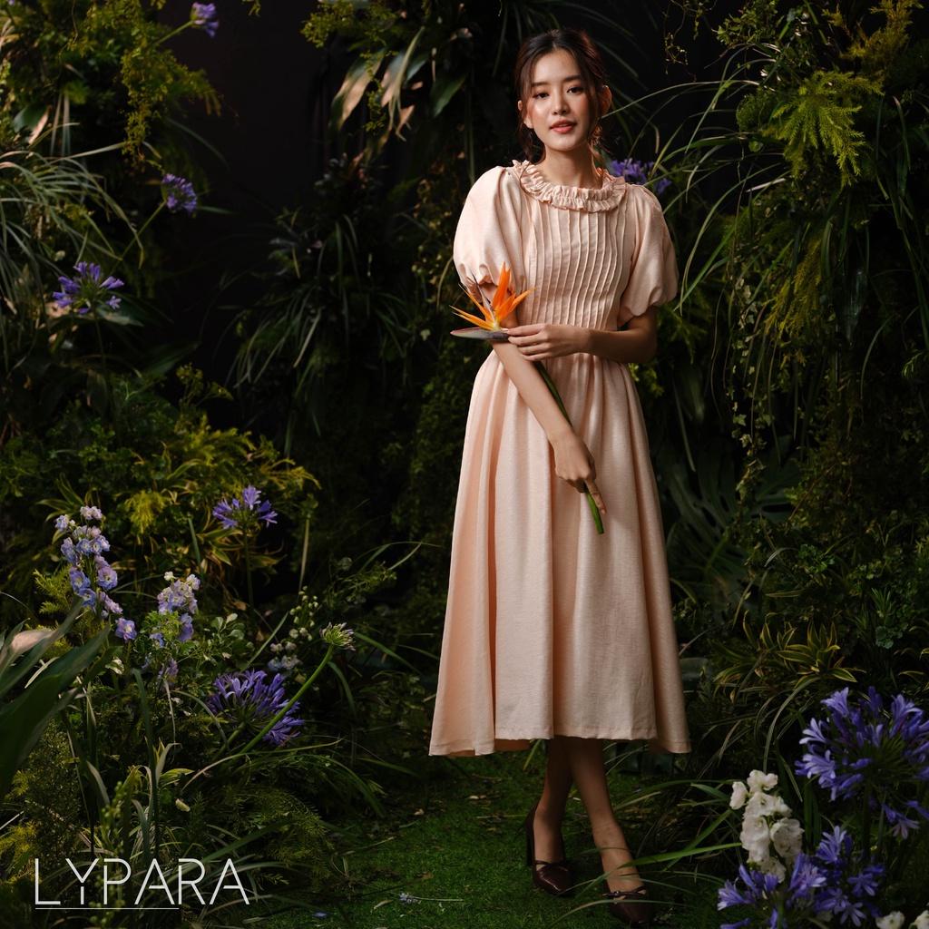 Đầm Cổ Tròn Khoét Eo Lypara Vải Tơ Tằm Cao Cấp | Maika Dress