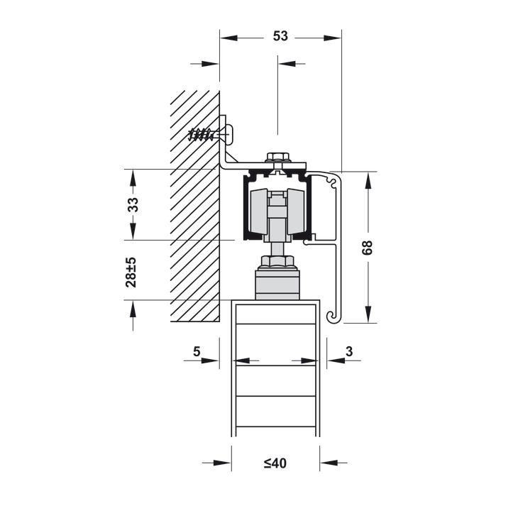 Phụ Kiện Cửa Trượt Slido Classic 120P Hafele - 940.82.252