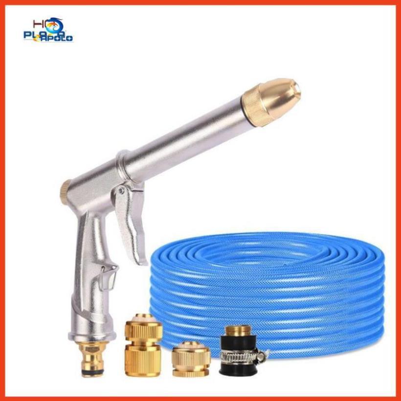 Vòi nước vòi phun nước rửa xe tưới cây tăng áp thông minh + bộ dây bơm nước cao cấp TLG 206810 đầu đồng,cút đồng