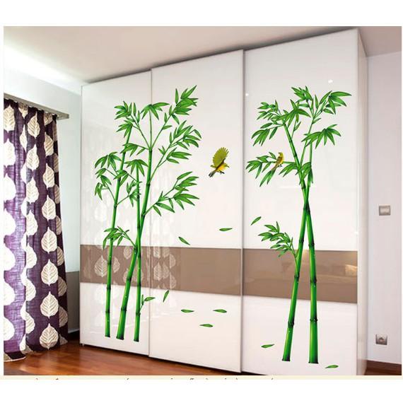 Bụi trúc xanh và đôi chim