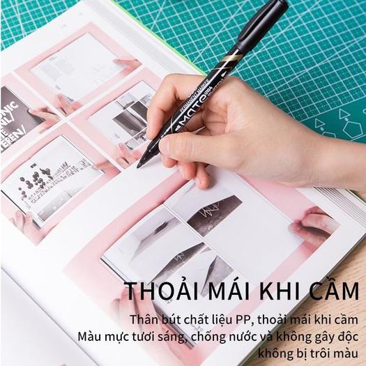 Bút dạ kính 2 đầu Deli - không xóa được, mực vĩnh cửu - Mực Đen/Xanh/Đỏ - 1 cây - EU10420 / EU10430 / EU10440