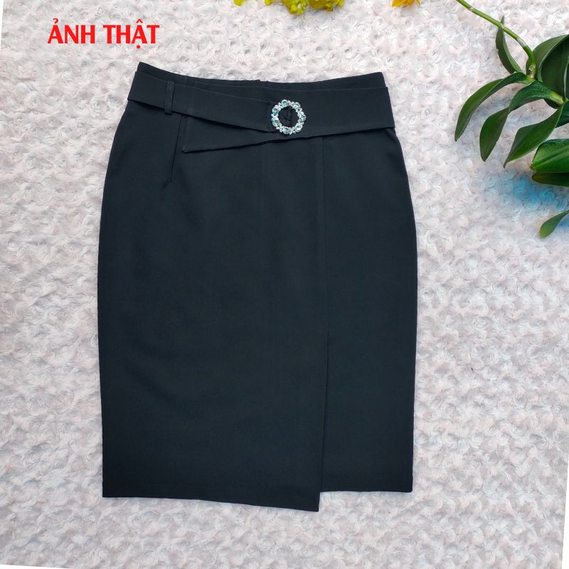 Chân Váy Nữ Công Sở New Design Thiết Kế Dáng Váy Chữ A Trẻ Trung ,Phối Phụ Kiện ,Phom Chuẩn ,Vải Tốt Co Giãn ,Màu Trắng CV0072
