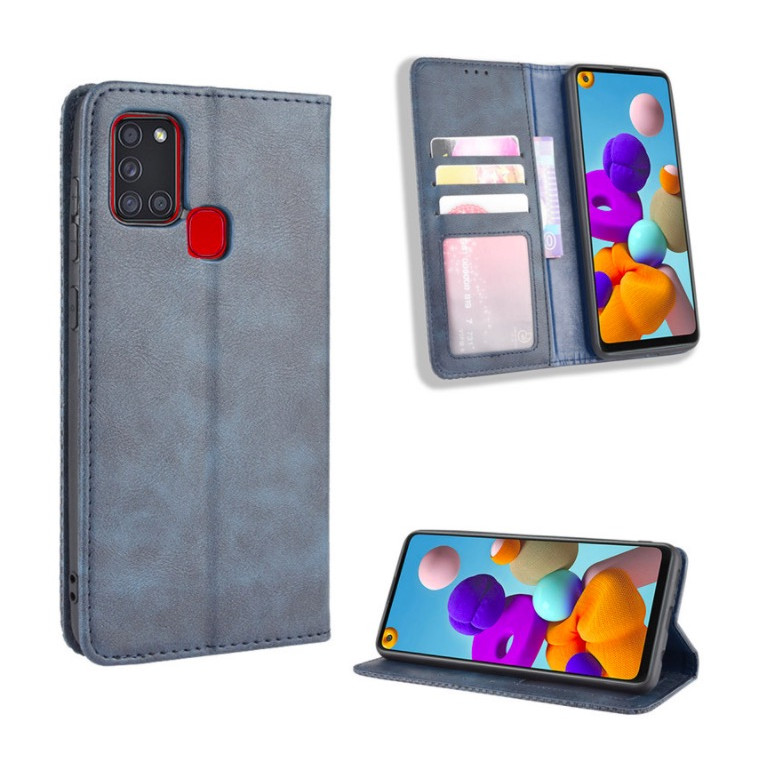 Bao da dành cho SamSung Galaxy A21s Flip Wallet Leather dạng ví đa năng siêu bền siêu êm