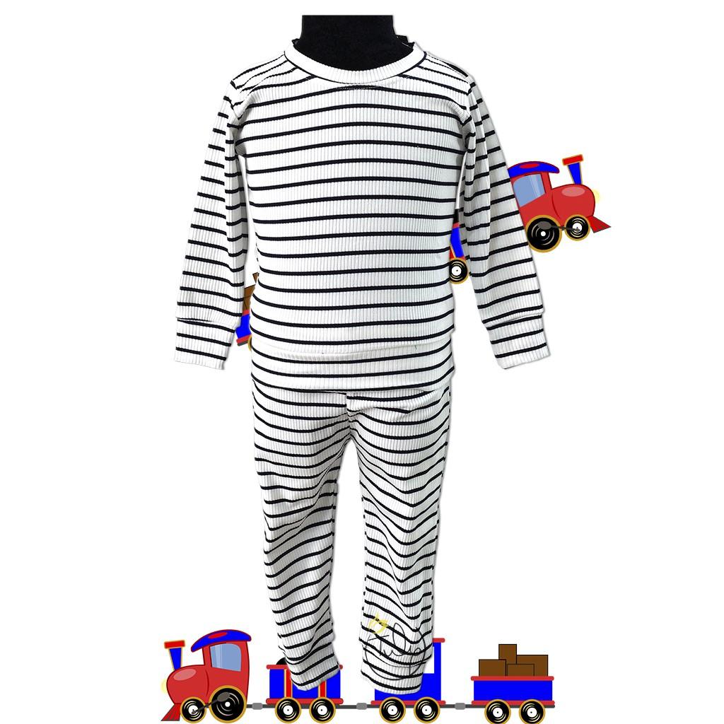 Bộ thun bo gân sọc dài tay cho bé