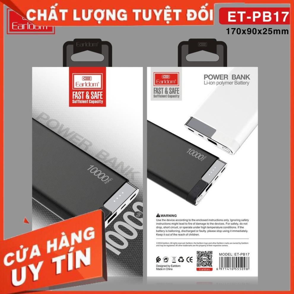 Pin Sạc Dự Phòng Earldom PB17 dung lượng 10000mAh hàng chính hãng