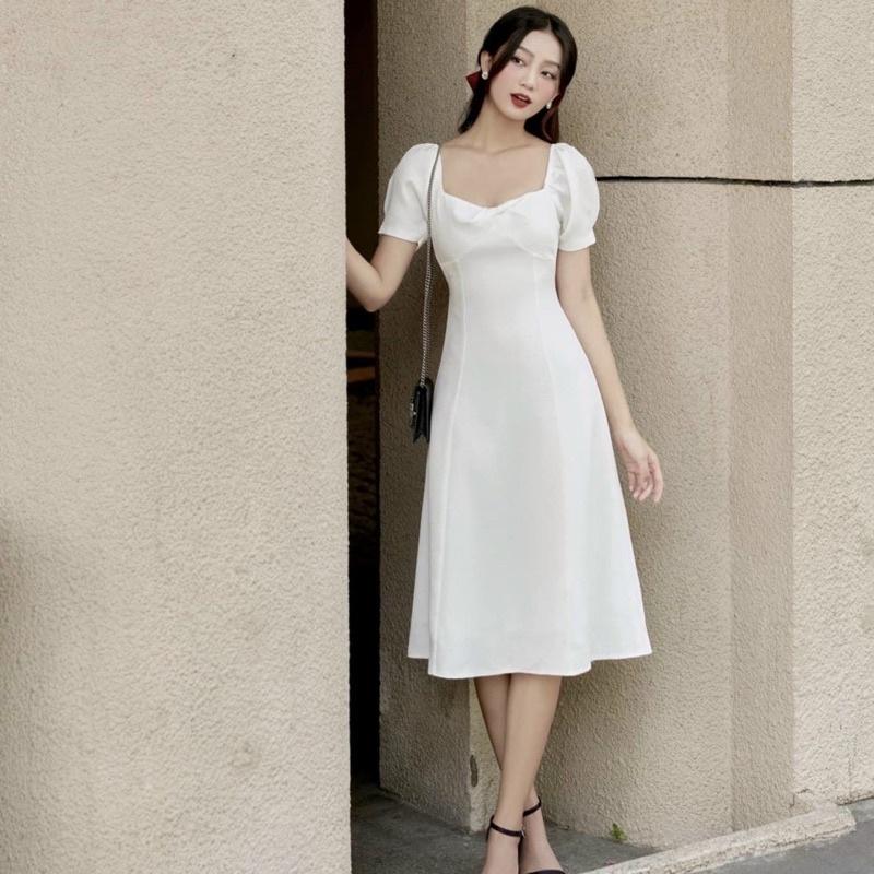 Đầm xòe Thiết Kế Cao Cấp Đi Chơi Dự Tiệc Cưới Đẹp Sang Trọng Đầm xoắn cổ 2 màu