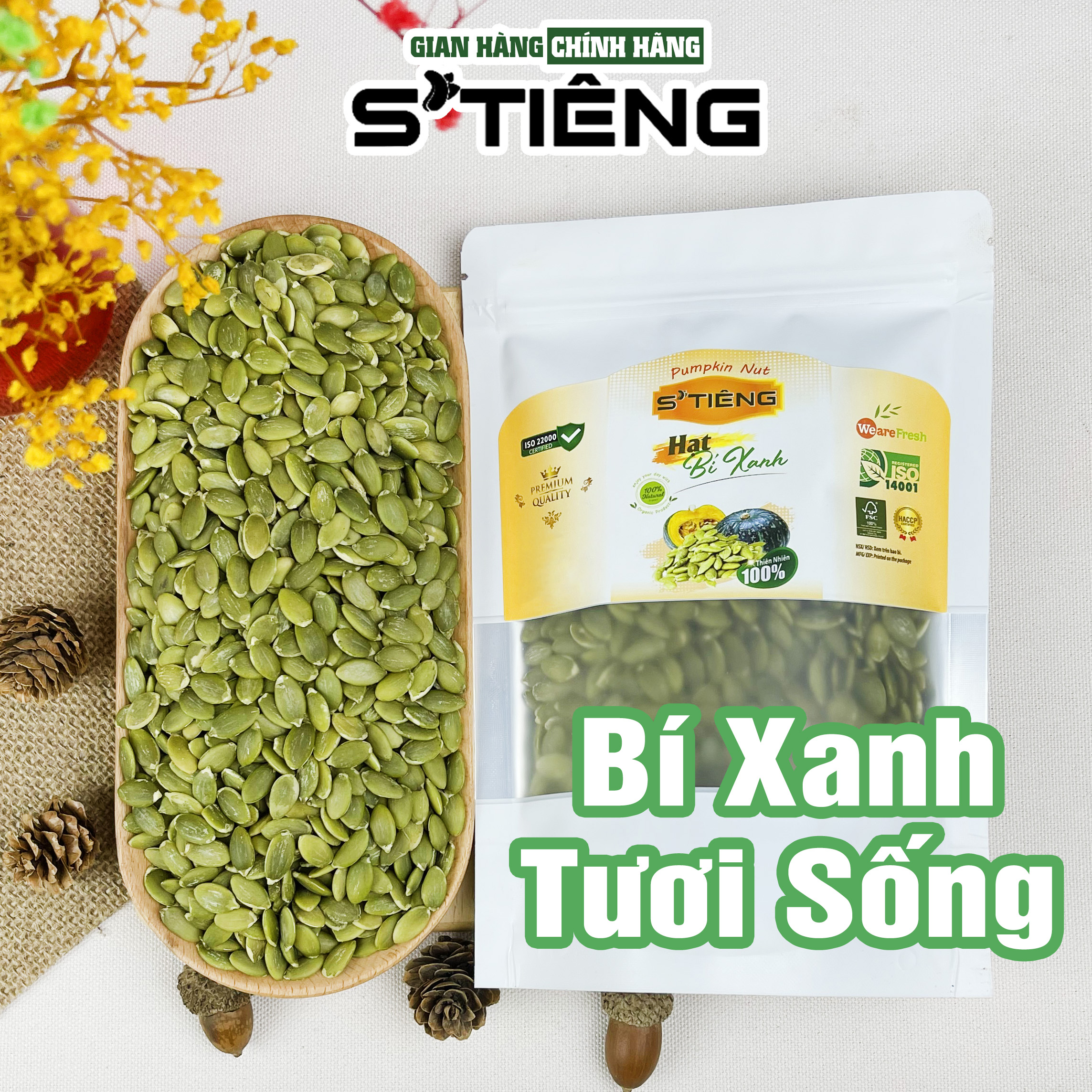 Nhân Hạt Bí Xanh Tươi Sống S'TIÊNG