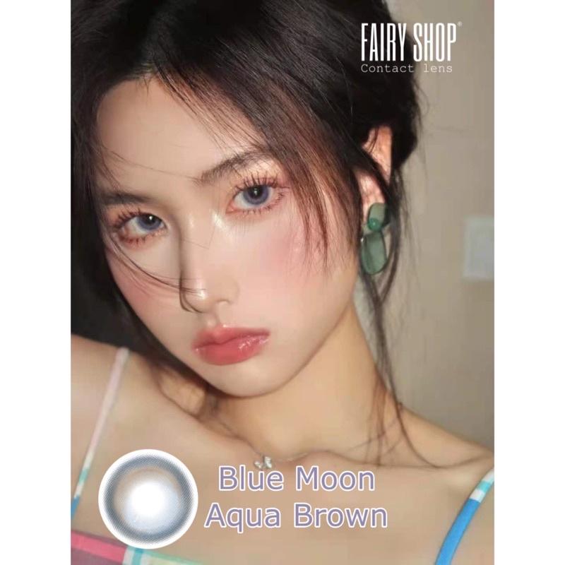 Kính Áp Tròng Blue Moon Aqua Brown 14.2 độ 0 đến 8 - FAIRY SHOP CONTACT LENS Silicone Hydrogel Lens cho mắt thở