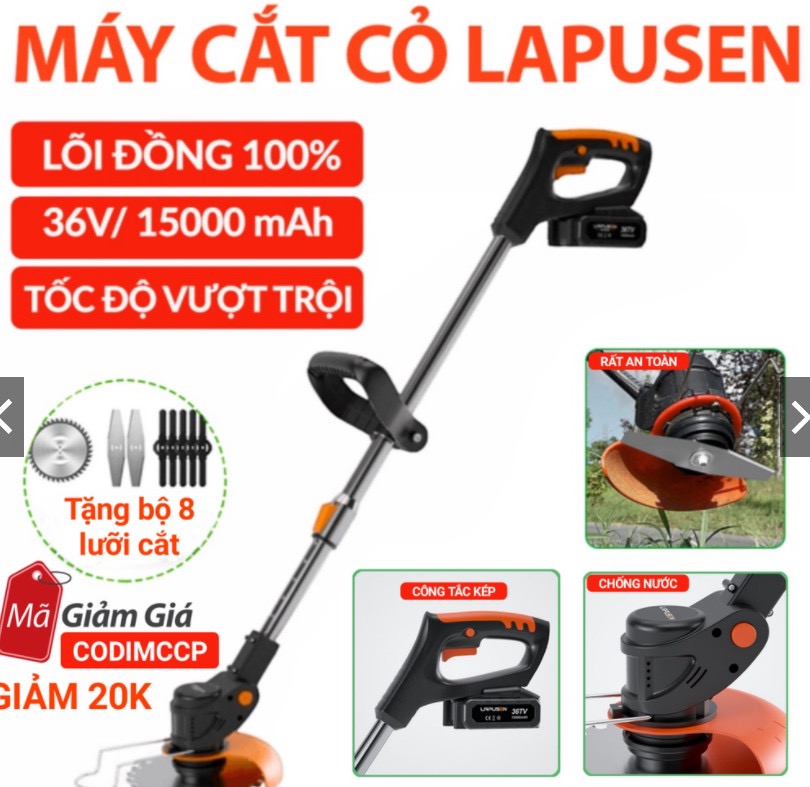 Máy Cắt Cỏ cầm tay 2 pin. Lapusen