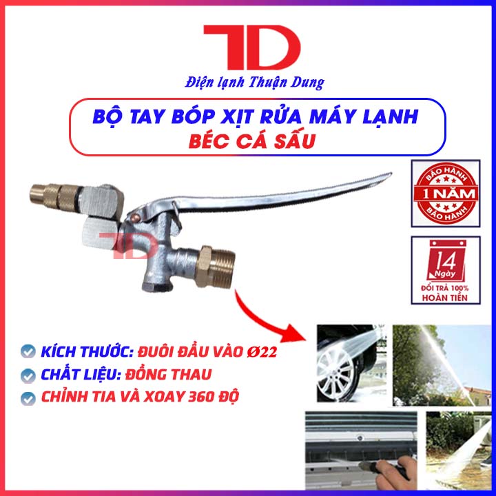 Tay bóp xịt rửa máy lạnh vệ sinh điều hoà xoay 360 độ có chỉnh tia - Điện lạnh Thuận Dung