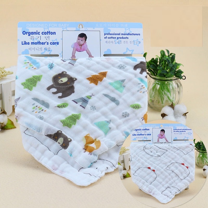 Set 2 Khăn Yếm Tam Giác Organic Cotton Cho Bé