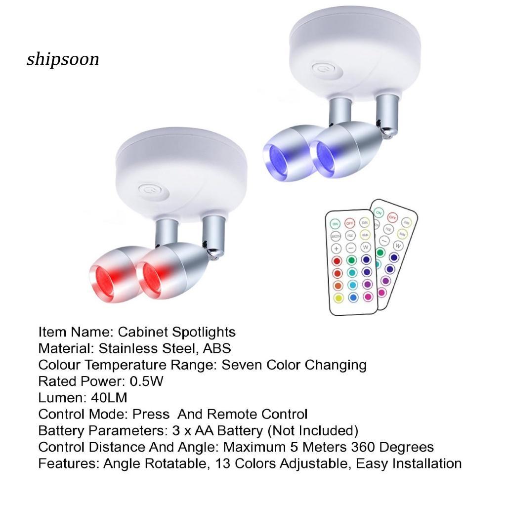 Set 2 Đèn Chiếu Sáng Dùng Pin Kèm Điều Khiển Từ Xa Tiện Dụng