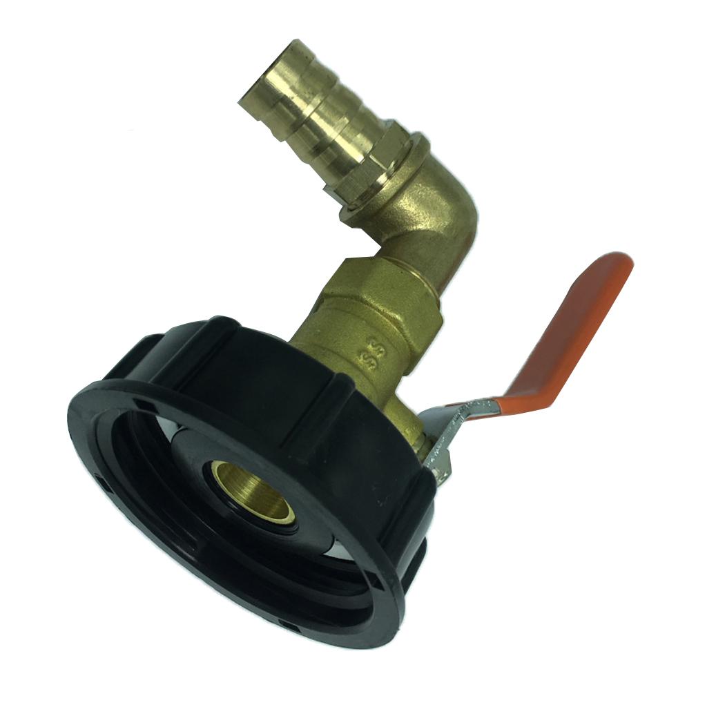 Đầu Nối Chủ đề Dày 1 PC IBC / Tấn Thùng Với Van đồng Thau đầy đủ 90 độ