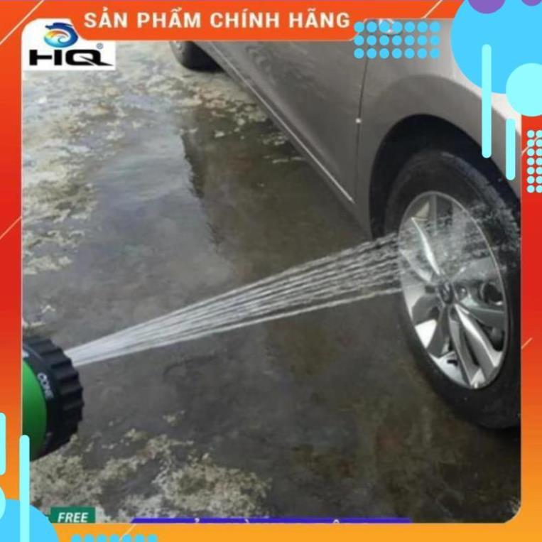 Vòi xịt rửa xe,Vòi phun nước tưới cây tăng áp thông minh 8 chế độ 815621-1 (cút vàng,nối xanh - dây vàng)