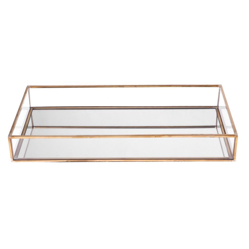 2 Vintage Glass Jewelry Tray with Brass Edge Jewelry Holder Wedding Favors