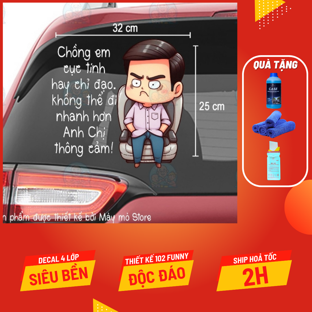 Decal dán xe, tem dán xe, 3 bích mời đi trước - thiết kế đặc biệt phủ sơn UV dán kính hậu ôtô Mày mò Store